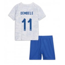 Frankrike Ousmane Dembele #11 Bortaställ Barn VM 2022 Korta ärmar (+ Korta byxor)